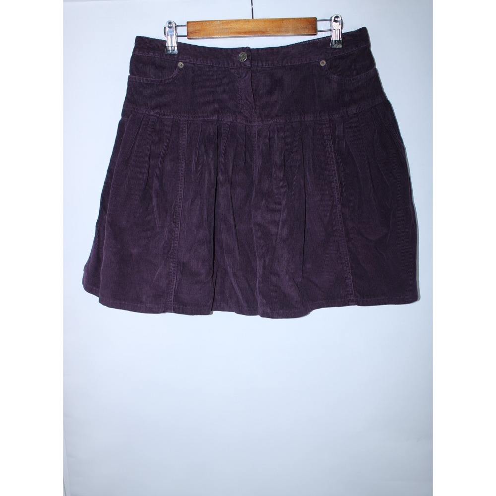 Anna Sui Women's Size 10 Burgundy Cotton 90s Corduroy Skirt